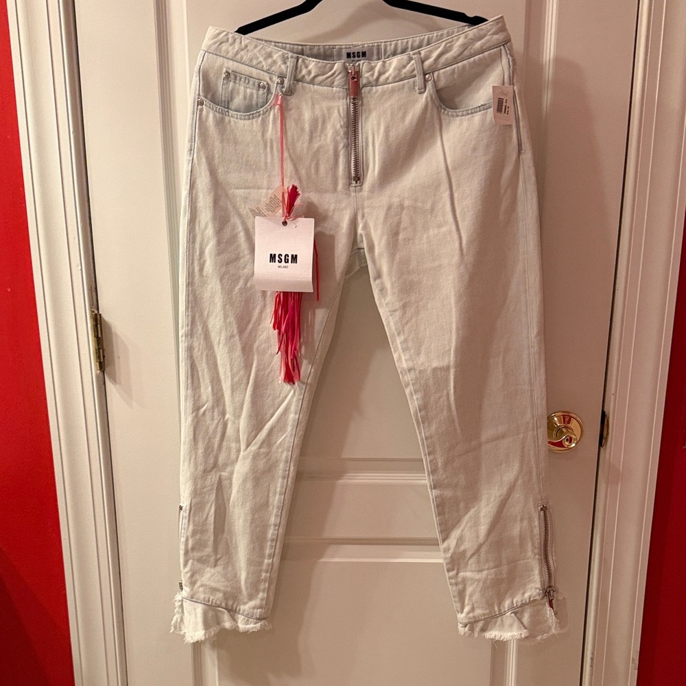 MSGM Women's Light Washed out Denim Jeans
